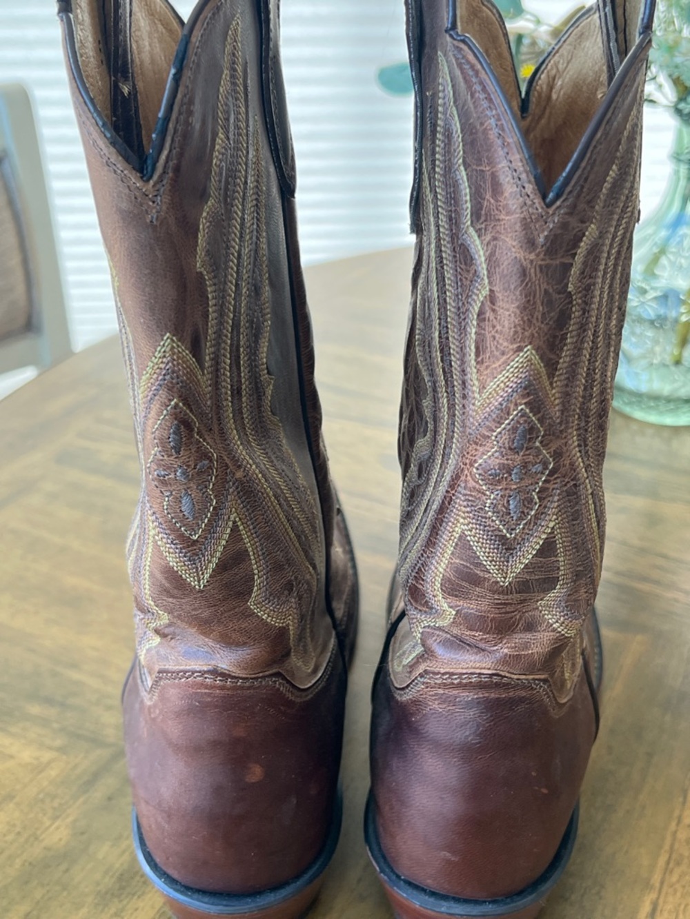 Women’s Justin Brown Western Leather Cowboy Boots - Picture 8 of 15